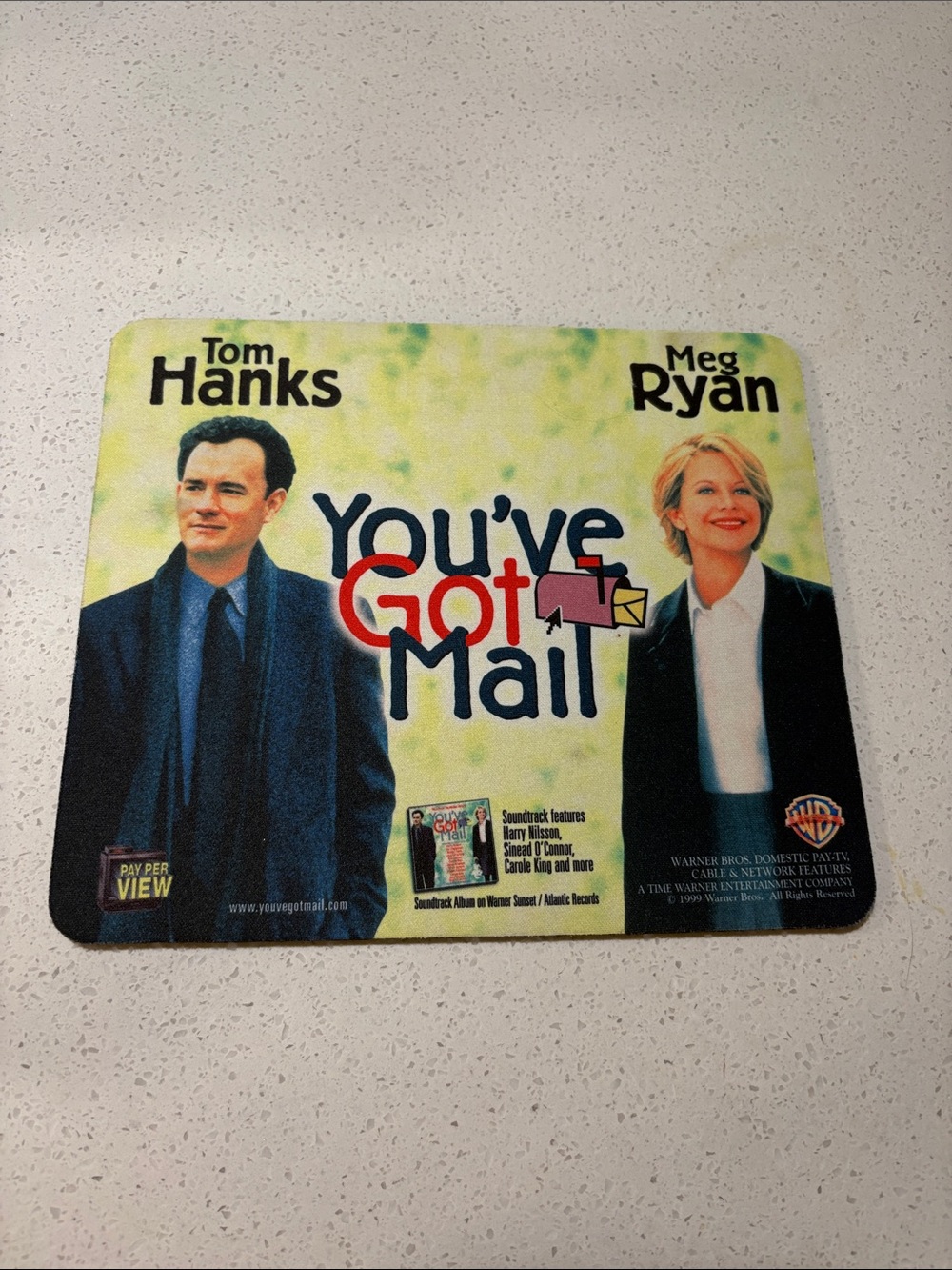 Warner Bros. You've Got Mail Promotional Mouse Pad - Blue, Black, Red, Yellow